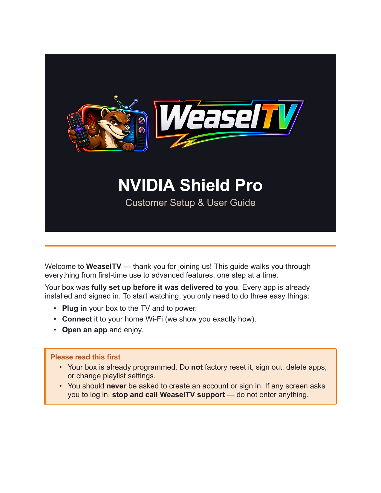 Preview of the NVIDIA Shield TV Pro setup guide